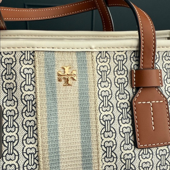 Tory Burch Gemini Link Daisy Appliqué small tote bag - Picture 3 of 14